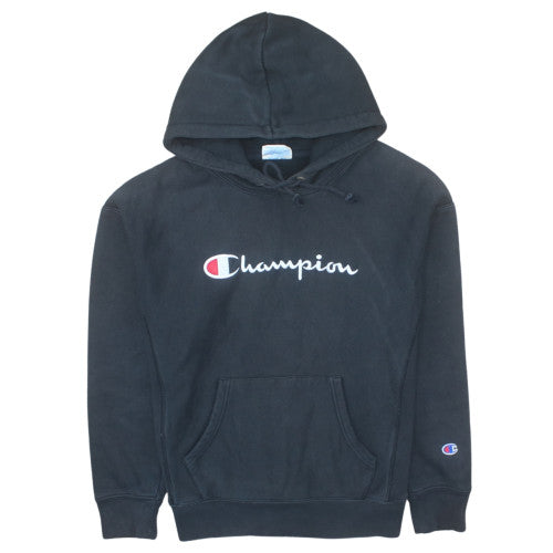 Champion Men's Black Embroidered Logo Pullover Hoodie Size M