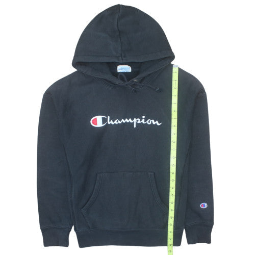 Champion Men's Black Embroidered Logo Pullover Hoodie Size M
