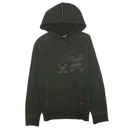 Quiksilver Mens Green Pullover Hoodie L Logo Graphic Sweatshirt