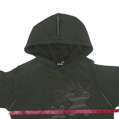 Quiksilver Mens Green Pullover Hoodie L Logo Graphic Sweatshirt