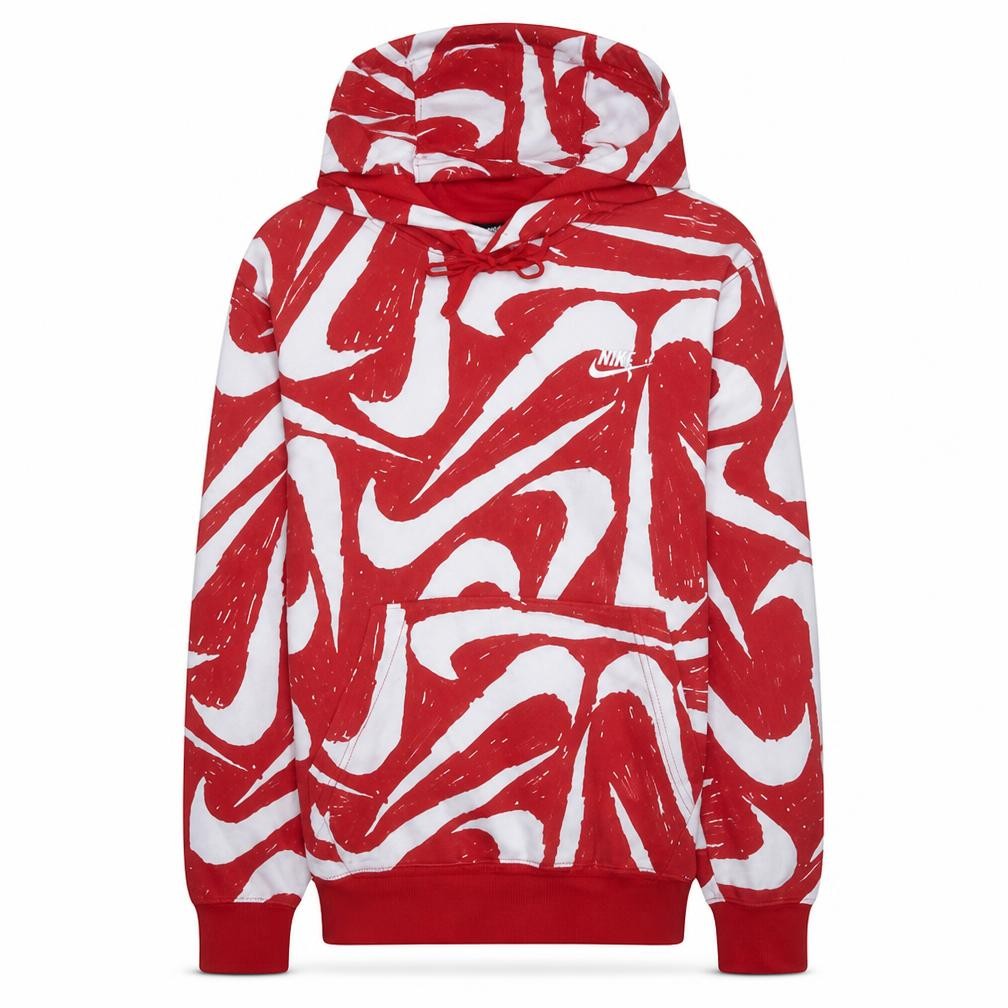 Nike Men's XS Red Pullover Graphic Hoodie Fleece Sweatshirt