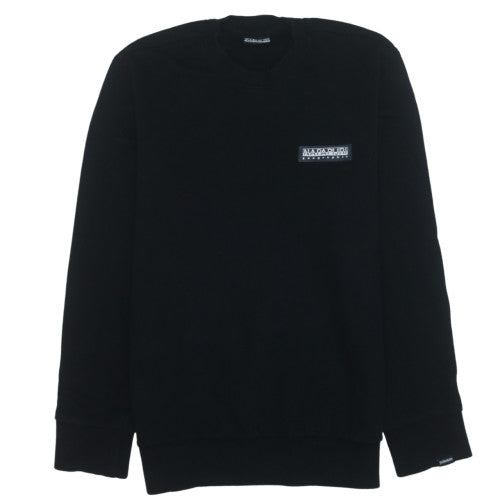 Napapijri Mens Black Logo Crew Neck Sweatshirt Size L