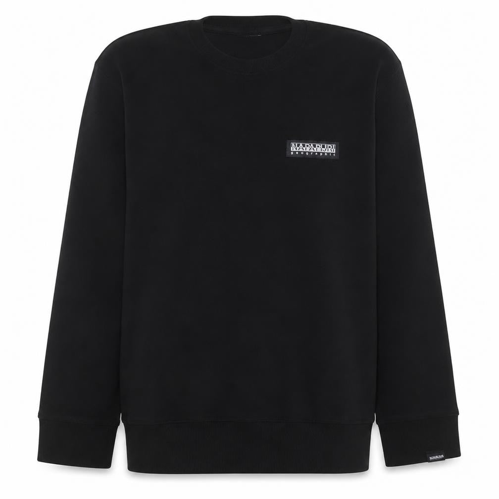 Napapijri Mens Black Logo Crew Neck Sweatshirt Size L