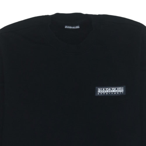 Napapijri Mens Black Logo Crew Neck Sweatshirt Size L