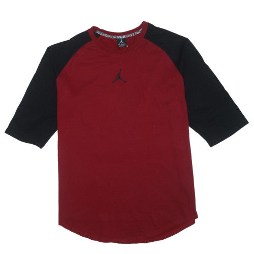 Jordan Men's Red & Black 3/4 Sleeve Crew Neck T-Shirt Size 2XL