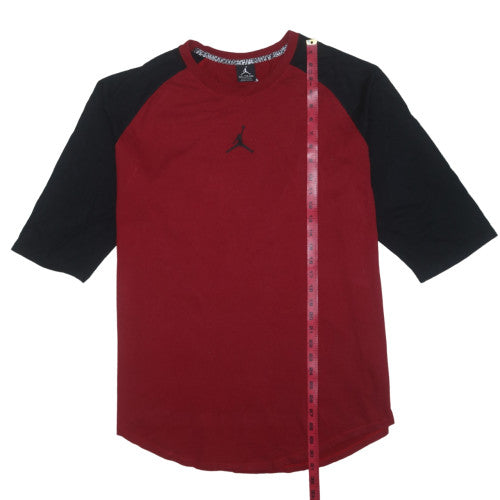 Jordan Men's Red & Black 3/4 Sleeve Crew Neck T-Shirt Size 2XL