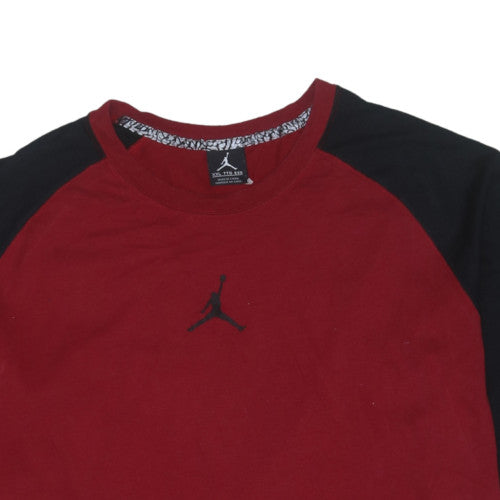 Jordan Men's Red & Black 3/4 Sleeve Crew Neck T-Shirt Size 2XL