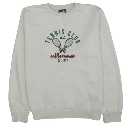 Ellesse Women's Beige Crew Neck Tennis Club Sweatshirt UK 8