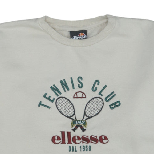 Ellesse Women's Beige Crew Neck Tennis Club Sweatshirt UK 8
