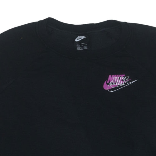 Nike Women Black XL Pullover Sweatshirt with Logo Print