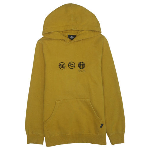 Rip Curl Womens Yellow Pullover Hoodie Size 12 Cotton Blend