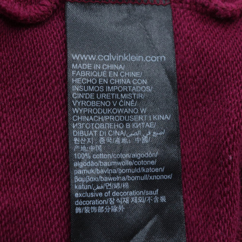 Calvin Klein Jeans Womens Burgundy XL Cotton Logo Sweatshirt
