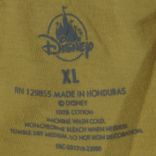 Disney Men’s Yellow Disneyland Resort Graphic T-Shirt XL Cotton