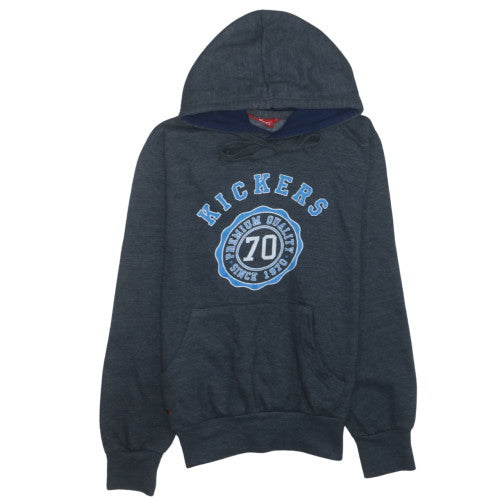 Kickers Men's Grey Pullover Hoodie S Logo Graphic Print