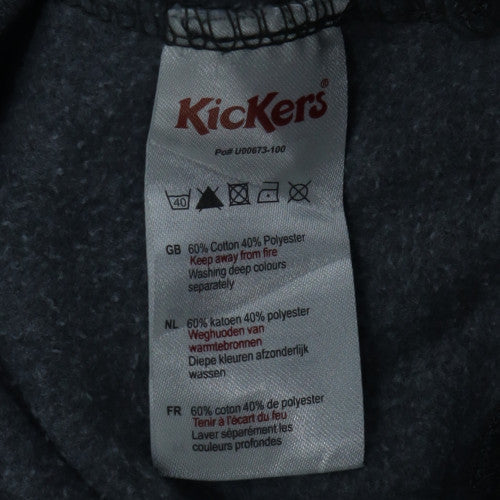 Kickers Men's Grey Pullover Hoodie S Logo Graphic Print