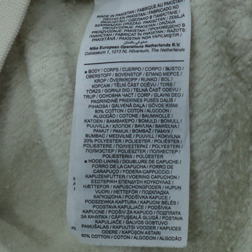 Nike Men Beige Pullover Hoodie Medium Fleece Long Sleeve Regular Fit
