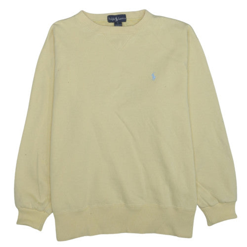 Ralph Lauren Men’s Beige Cotton Pullover Sweatshirt L Crew Neck