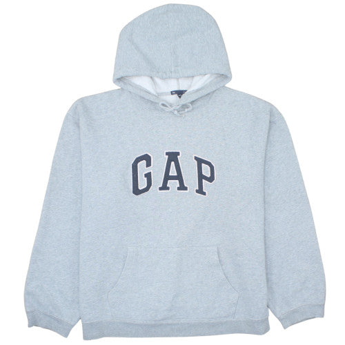 GAP Mens Grey XL Pullover Hoodie Logo Sweatshirt Cotton Blend