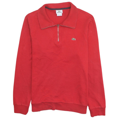 Lacoste Men's Red XL Collared 1/2 Zip Cotton Sweatshirt