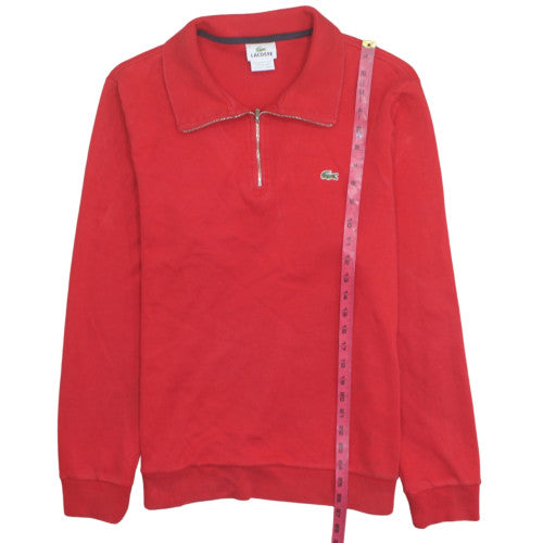 Lacoste Men's Red XL Collared 1/2 Zip Cotton Sweatshirt