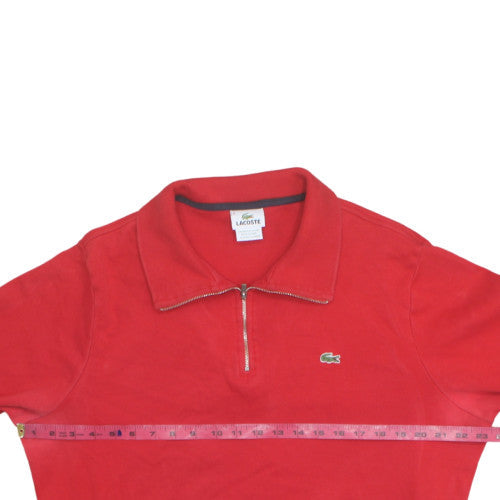 Lacoste Men's Red XL Collared 1/2 Zip Cotton Sweatshirt