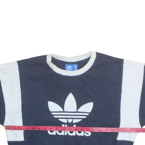 Adidas Womens Navy Sweatshirt Size 12 Crew Neck Logo Pullover
