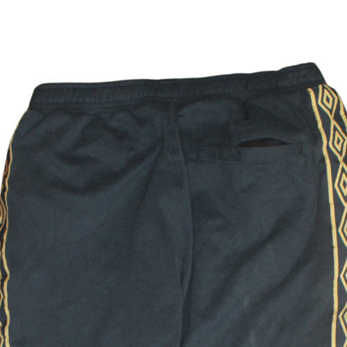 Umbro Men's Black L Fleece Track Pants with Side Stripe