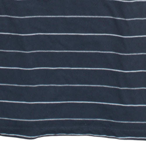 Chaps Men's Navy Blue Striped Cotton Polo Shirt XXL Classic Fit