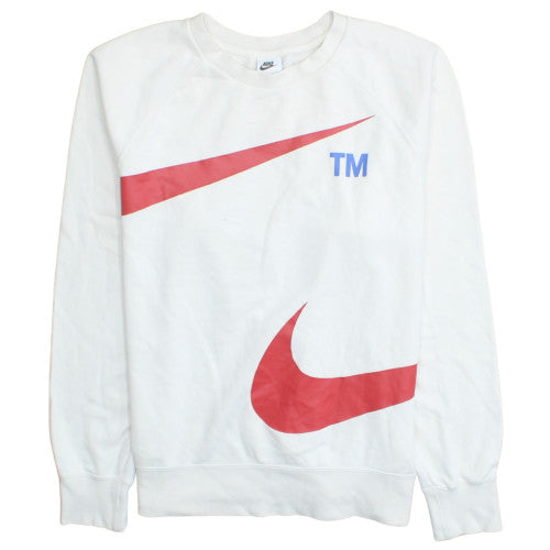 Nike Men's White Graphic Logo Pullover Sweatshirt M
