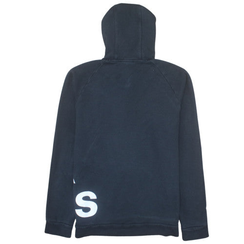 Adidas Men's Black Medium Pullover Hoodie Regular Fit Logo Fleece
