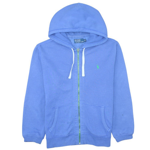Ralph Lauren Men's Blue Full Zip Hoodie Size M Fleece Cotton Blend