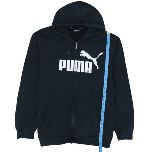 Puma Men’s Black 2XL Full Zip Hoodie with Logo Print