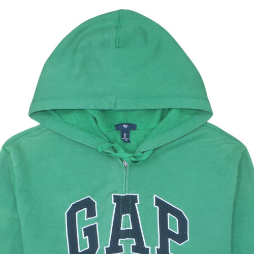 Gap Mens Green Full Zip Hoodie L Logo Fleece Sweatshirt