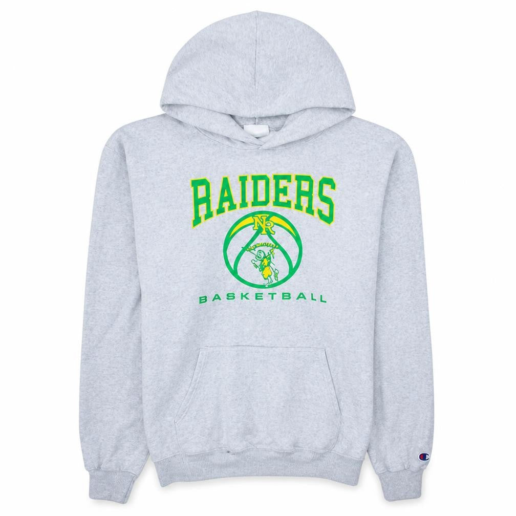 Front view of Champion Men's Grey Raiders Basketball Pullover Hoodie L