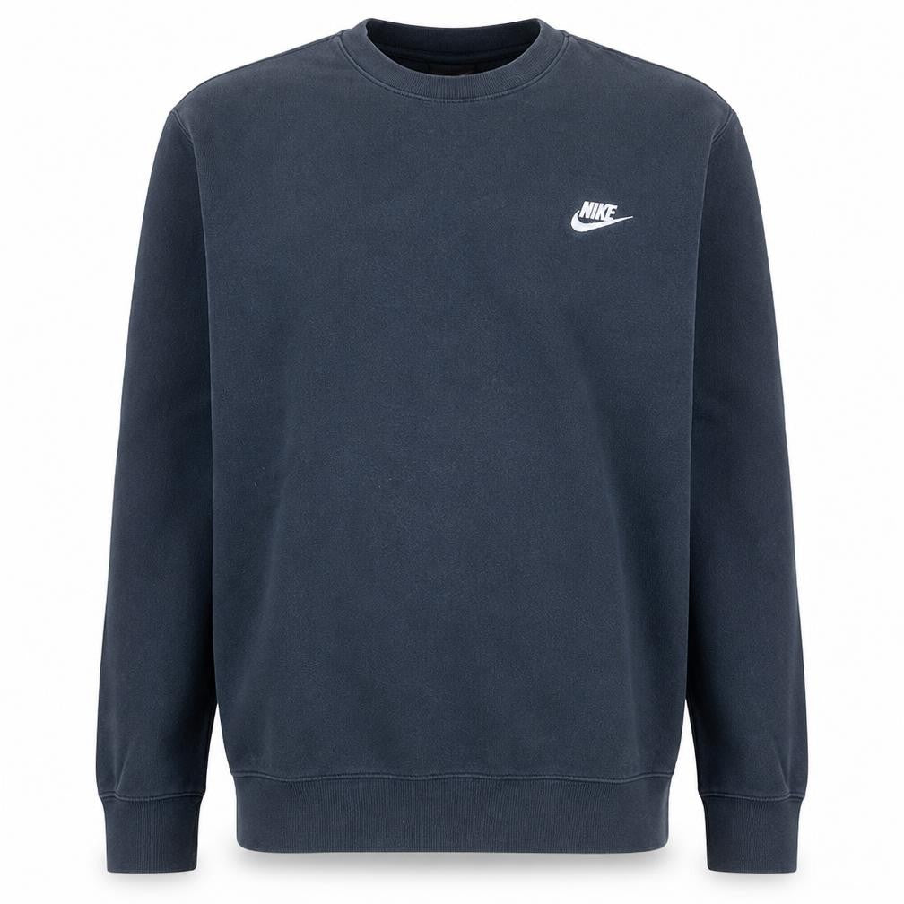 Front view of Nike Men's Blue Crew Neck Pullover Sweatshirt, size L, Regular Fit