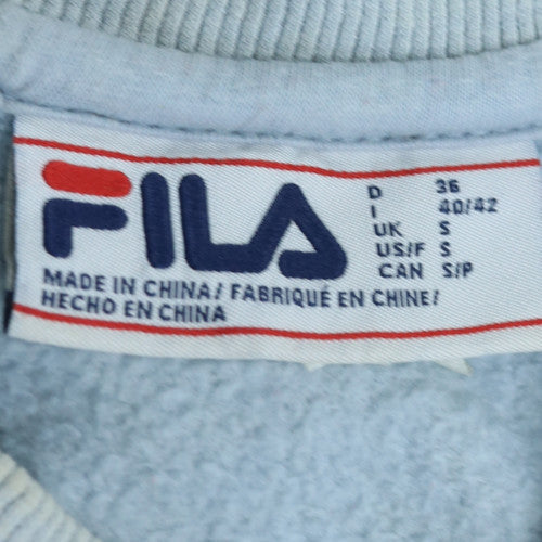 Fila Womens Light Blue Pullover Sweatshirt Size S Crew Neck Cotton Blend