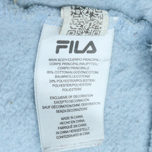 Fila Womens Light Blue Pullover Sweatshirt Size S Crew Neck Cotton Blend