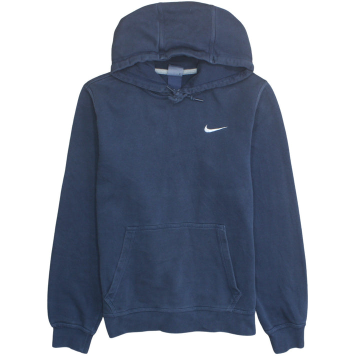 Nike Women's Blue Pullover Hoodie Small Cotton Blend Logo Hooded Sweatshirt