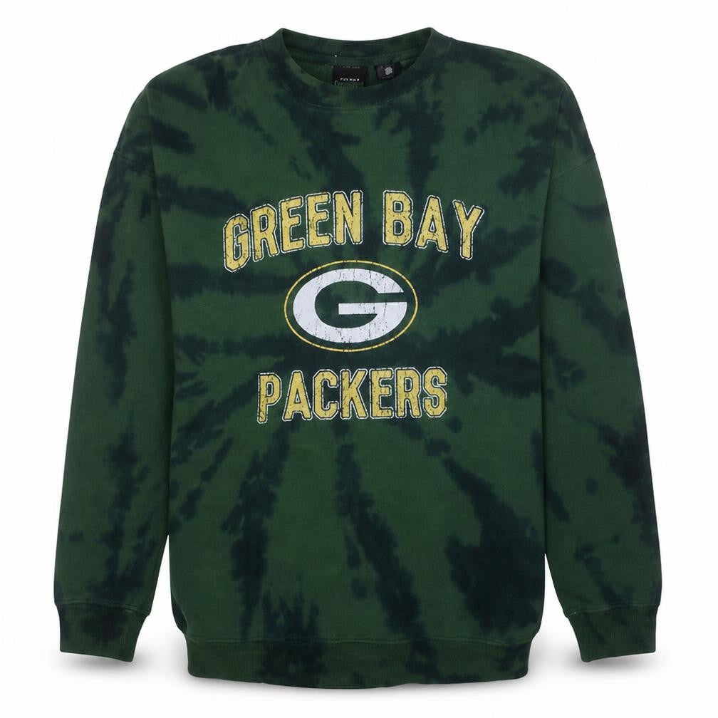 Front view of Factorie Men's Green Packers Logo Pullover Sweatshirt XS