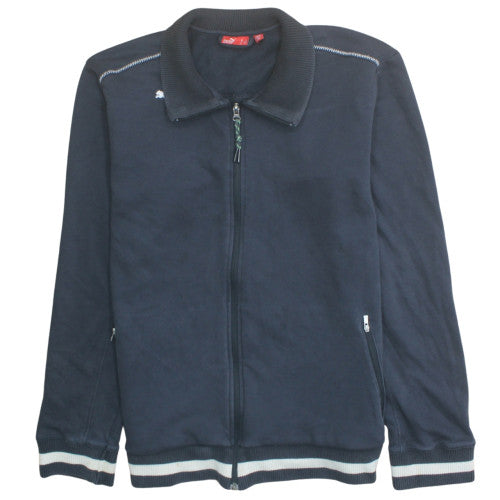 Puma Mens Navy Full Zip Sweatshirt L Cotton Blend Casual Jacket