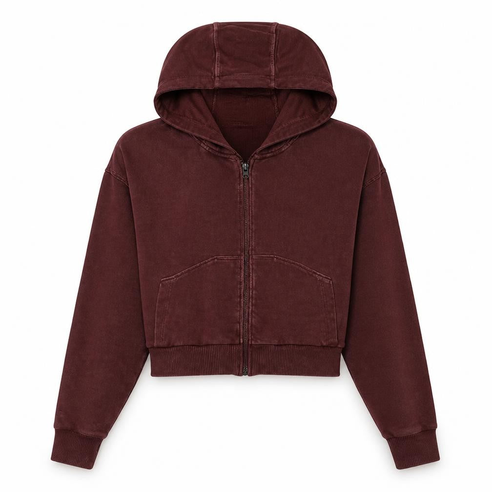 Gymshark Women's Brown Full Zip Hoodie S Cotton Blend