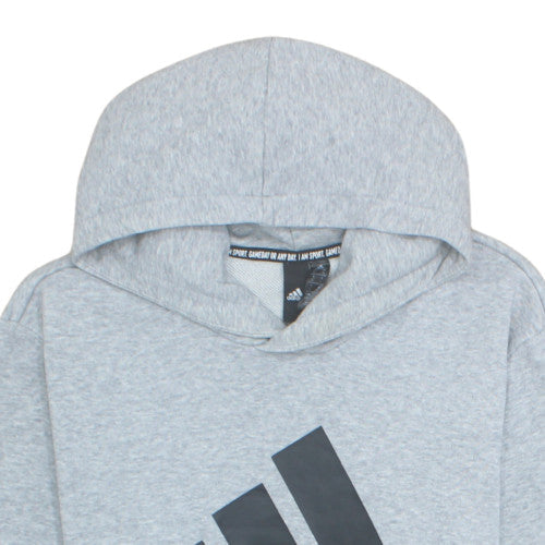 Adidas Men's Grey Pullover Hoodie L Regular Fit Sportswear