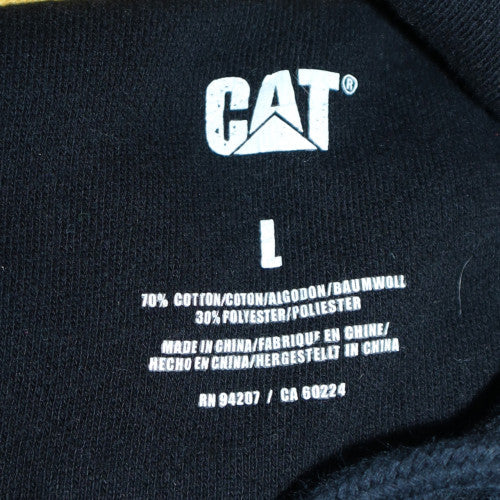 Caterpillar Men's Black Pullover Hoodie L Fleece Workwear