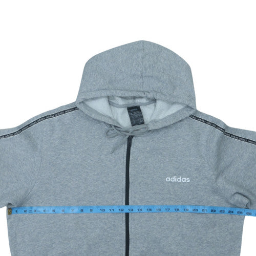 Adidas Men’s Grey Full Zip Hoodie XL Sports Fleece Sweatshirt