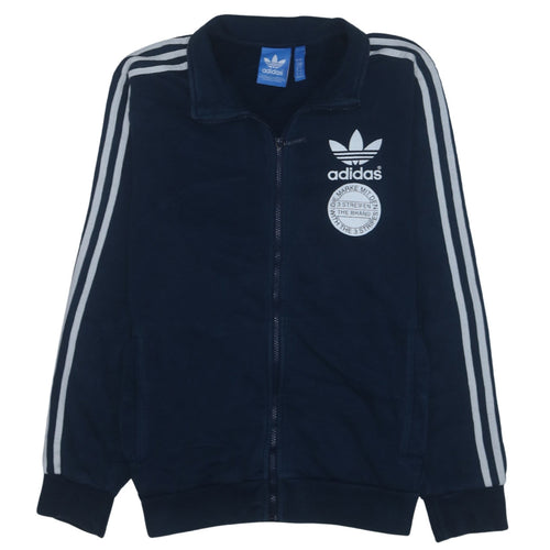 Adidas Men's Blue Full Zip Logo Sweatshirt Size M