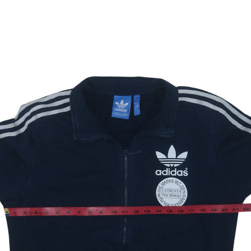 Adidas Men's Blue Full Zip Logo Sweatshirt Size M