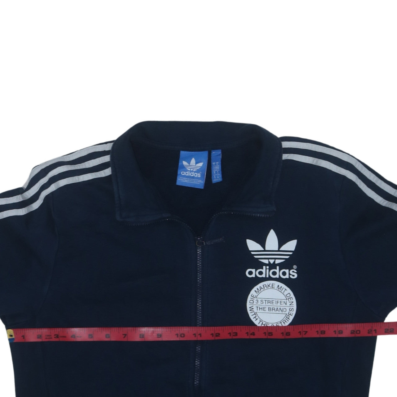 Adidas Men's Blue Full Zip Logo Sweatshirt Size M