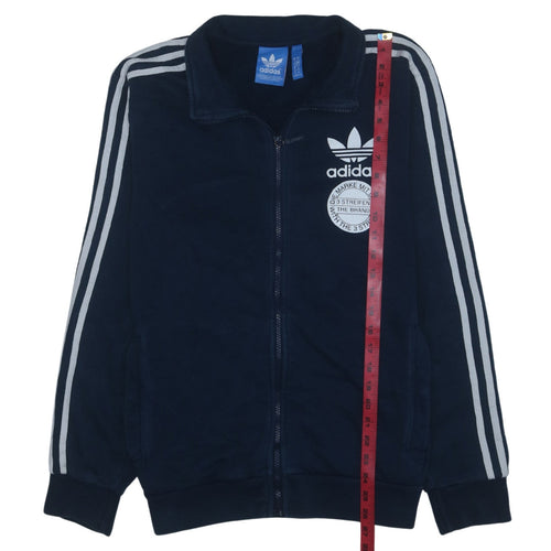 Adidas Men's Blue Full Zip Logo Sweatshirt Size M