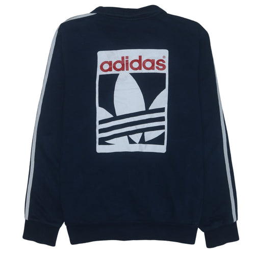 Adidas Men's Blue Full Zip Logo Sweatshirt Size M