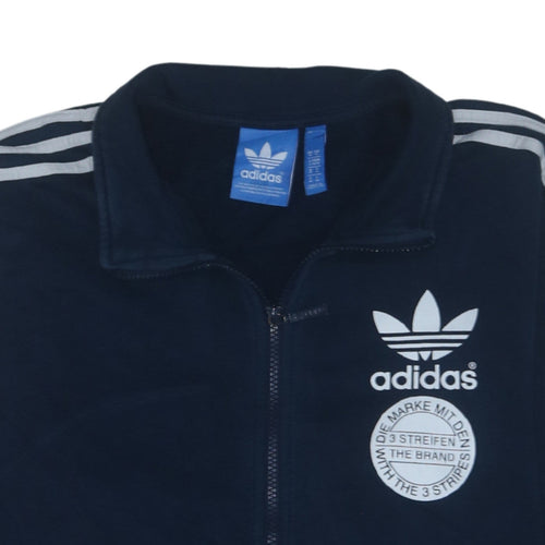 Adidas Men's Blue Full Zip Logo Sweatshirt Size M